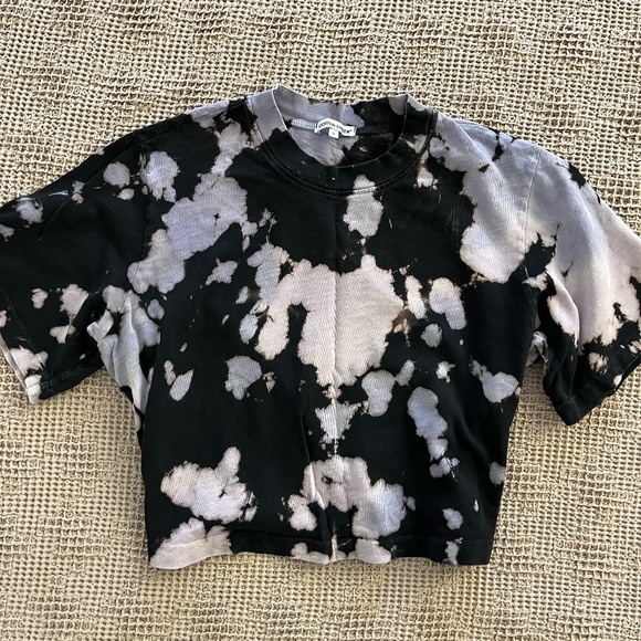 Cotton Citizen Tokyo Tie Dye Crop Tee Women's Small Crewneck Lavender Black - Picture 3 of 6